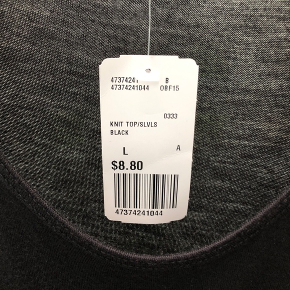 FOREVER 21 Scoop Neck + Side Sheer Knit Bi-Level Tank Top Black, Size L, NWT! - Picture 12 of 14